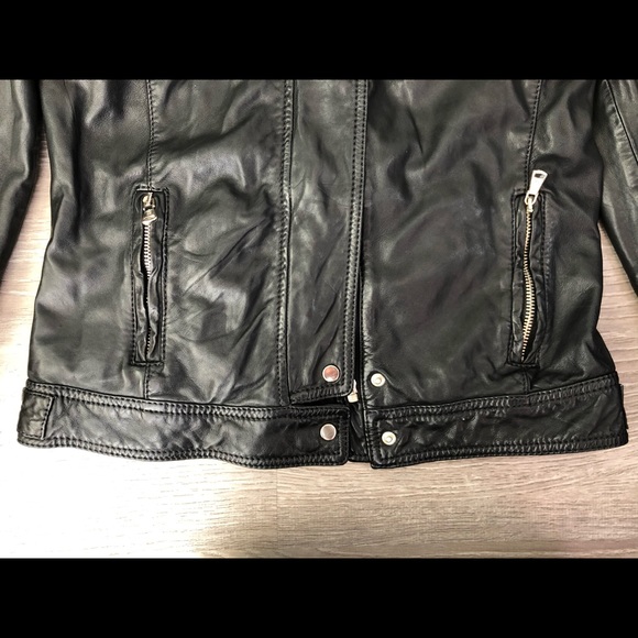 Massimo Dutti Black Leather Jacket - Picture 4 of 5
